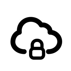 Cloud Lock Icon for Secure Storage