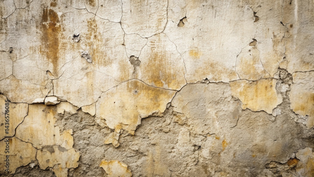 Aufkleber textured weathered wall surface showing extensive deterioration and flaking paint