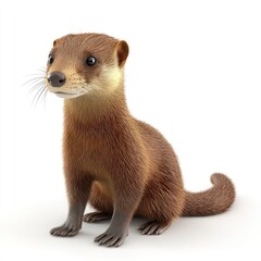 Detailed illustration of a young, brown weasel-like animal.