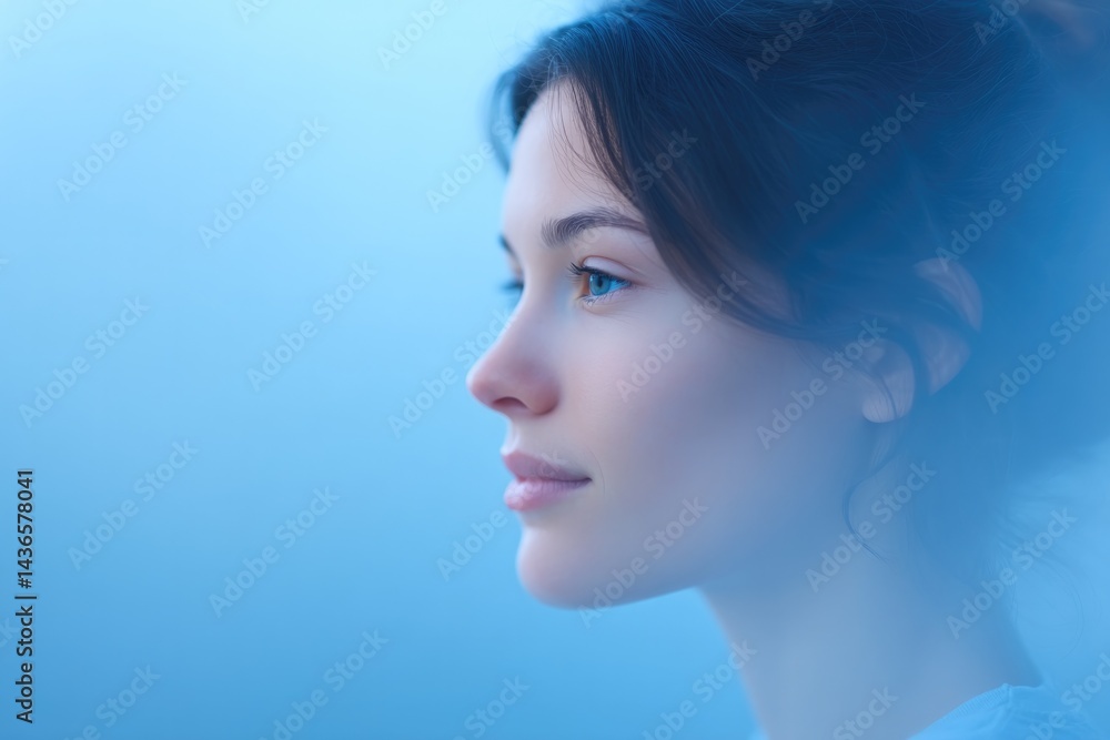 Poster portrait of person background blurred any race age or gender creating minimalistic and clean image w