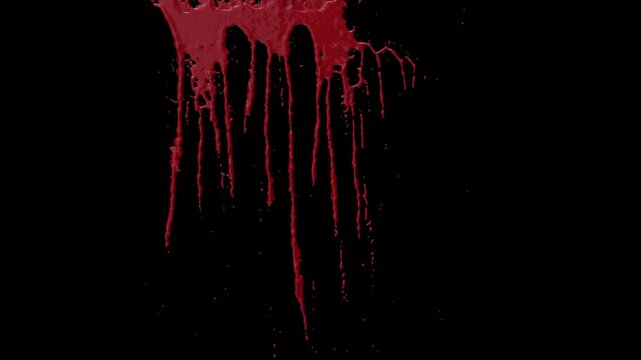Blood dripping down the wall and leaving trails, blood VFX element - 60 fps, 4K Pro Res with mask pass