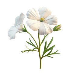 Fototapeta premium White cosmos flower cluster with delicate leaves.