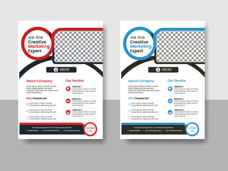 Modern Corporate Business Flyer Design – A4 Size Editable Vector Templates in 2 Colors – Abstract, Creative, and Business Company Designs
 – Green & Red Cover Layout for Annual Report, Brochure.