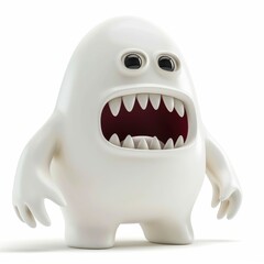 Naklejka premium Cartoon monster with wide open mouth.