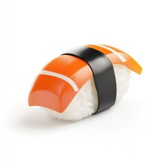 Salmon nigiri sushi, a vibrant piece of Japanese cuisine.