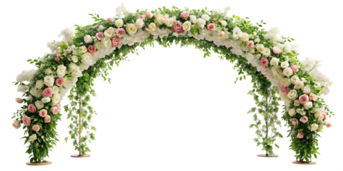 wedding-flower arch isolated on white background  PNG