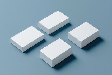 Blank White Boxes Arranged In A Cross Pattern On Light Blue Background