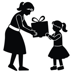 granddaughter helping wrap gifts after shopping