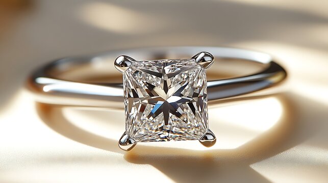 Radiant solitaire diamond ring showcase images