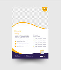 A bundle of A4 Travel flyer template, modern flyer template, broucher design, perfect for creative professional business, corporate flyer design. 