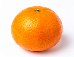 one tangerine, bright orange color, white background