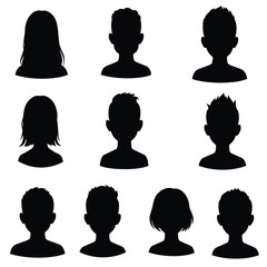 Modern Duo Silhouettes: Minimalist Man & Woman Flat Vector Set for Contemporary Designs