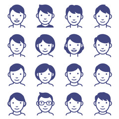 Modern Duo Silhouettes: Minimalist Man & Woman Flat Vector Set for Contemporary Designs