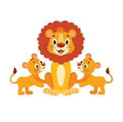 Fototapeta premium Cute Lion Illustration