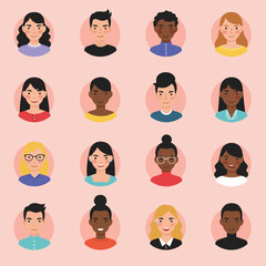 Modern Duo Silhouettes: Minimalist Man & Woman Flat Vector Set for Contemporary Designs