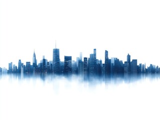 Fototapeta premium City skyline silhouette at dawn
