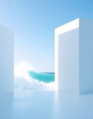 Ocean Wave Through Minimalist Architecture