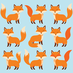 seamless pattern with fox