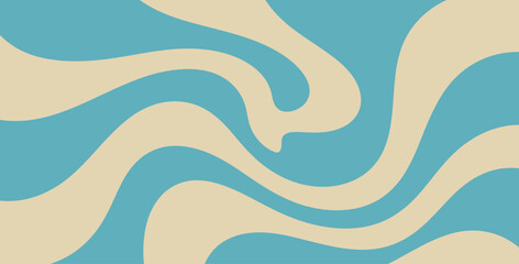 Abstract Swirl Pattern In Blue And Beige Modern Retro Wavy Background Design Aesthetic Illustration