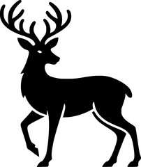 Simple Black Silhouette of a Deer