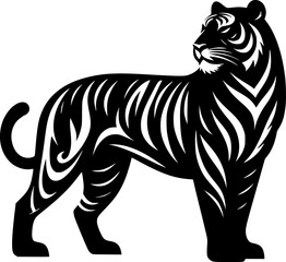Bold Tribal Tiger Silhouette Design