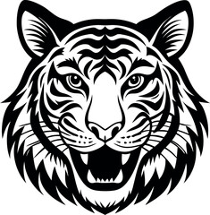 Happy Tiger Face Illustration