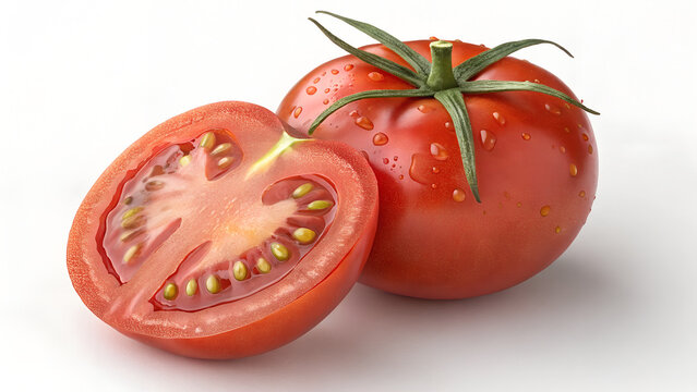 Tomoto realistic image on isolated background 