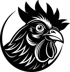 Proud Rooster Face Clipart