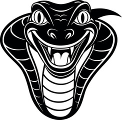 Smiling Snake Head Vector