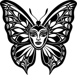 Beautiful Butterfly Face Vector