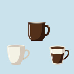 Brewed Elegance: Minimalist Coffee Cup Icon Flat Vector for Modern Designs