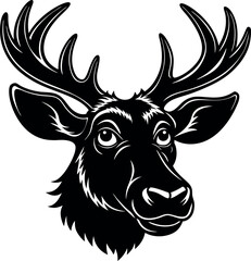 Cartoon Moose Head Isolated