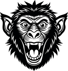 Cheeky Baboon Face Clipart