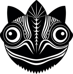 Colorful Chameleon Face Design