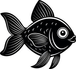 Cute Goldfish Face Illustration