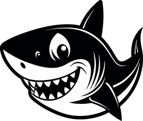 Cute Shark Head Cartoon