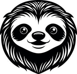 Cute Sloth Face Vector