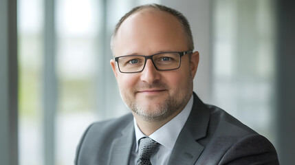 Naklejka premium Professional Businessman in Suit and Glasses