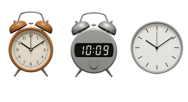 Trio of ticking clocks stand still