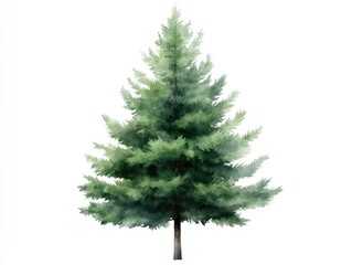 Watercolor Christmas Tree Illustration