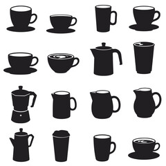 Brewed Elegance: Minimalist Coffee Cup Icon Flat Vector for Modern Designs