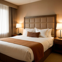 hotel bedroom with bed