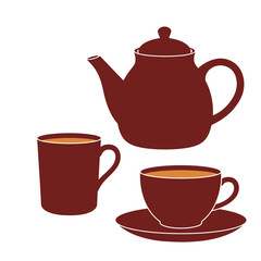 Steeped Serenity: Minimalist Kettle & Tea Cup Icon Flat Vector for Modern Aesthetics