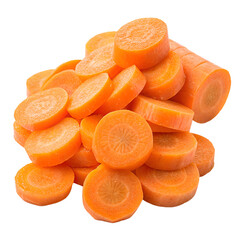 heap of carrot slices on transparent background png
