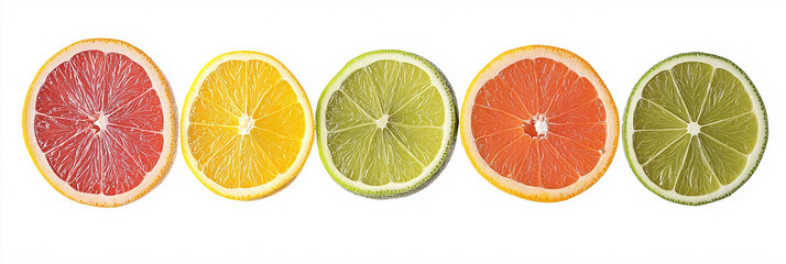 Fototapeta premium Isolated citrus slices on white background