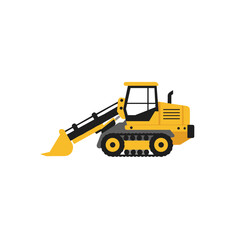 Fototapeta premium Pipe layer machine icon for construction and utility installation