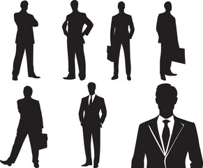 Six Businessmen Silhouettes in Formalwear