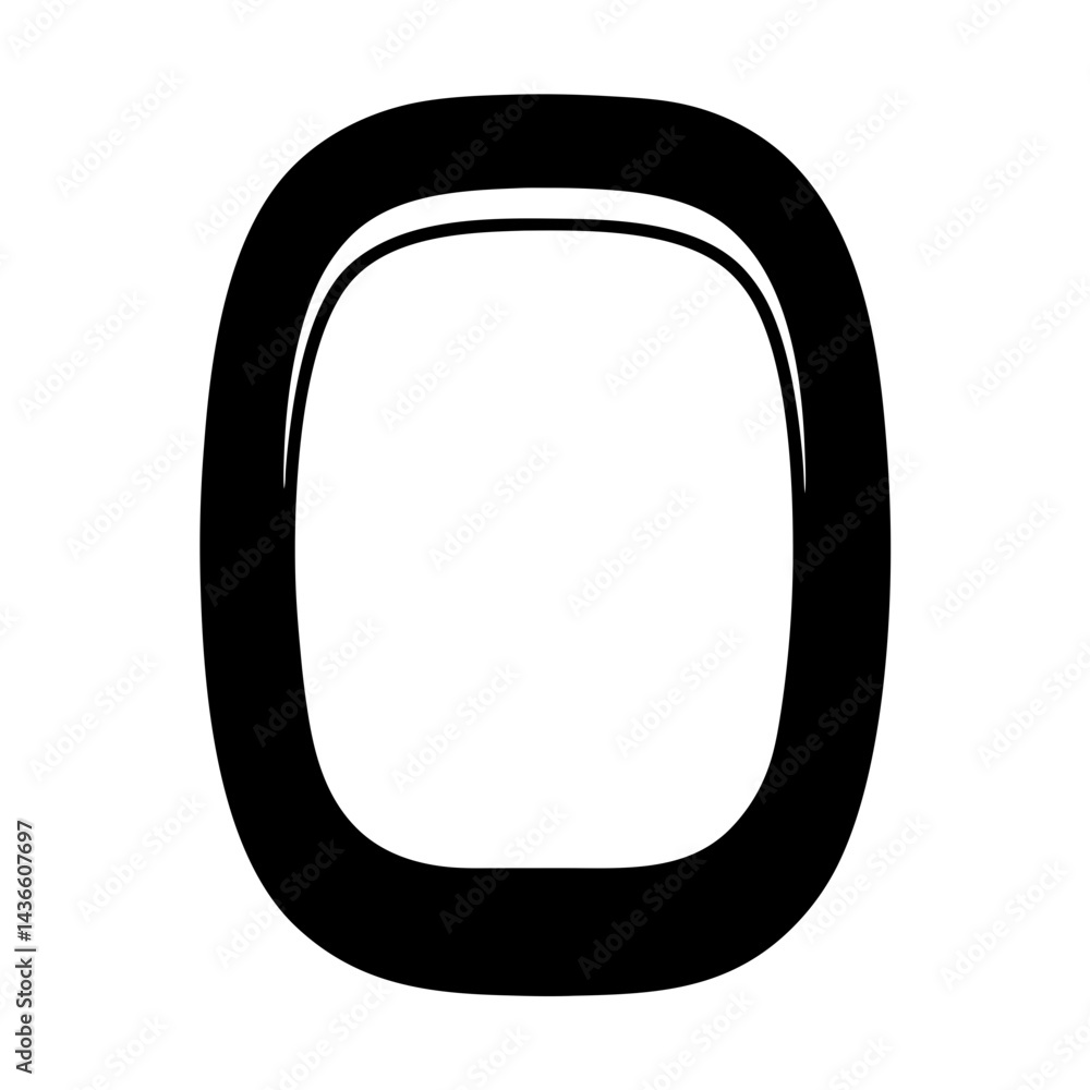 Aufkleber monochrome abstract thick border with rounded corners and central empty space