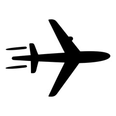 Obraz premium Stylized Black Airplane Silhouette Indicates Fast Speed and Efficient Air Travel