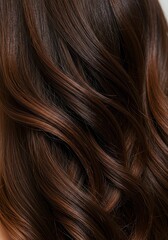 Fototapeta premium Wavy Brunette Hair with Highlights Close-up